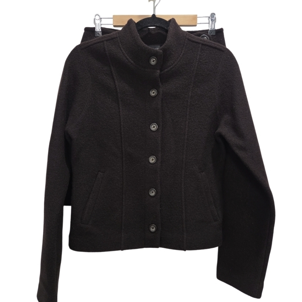 Willi Smith Vintage 100% Wool Dk Brown Skirt Suit, Small